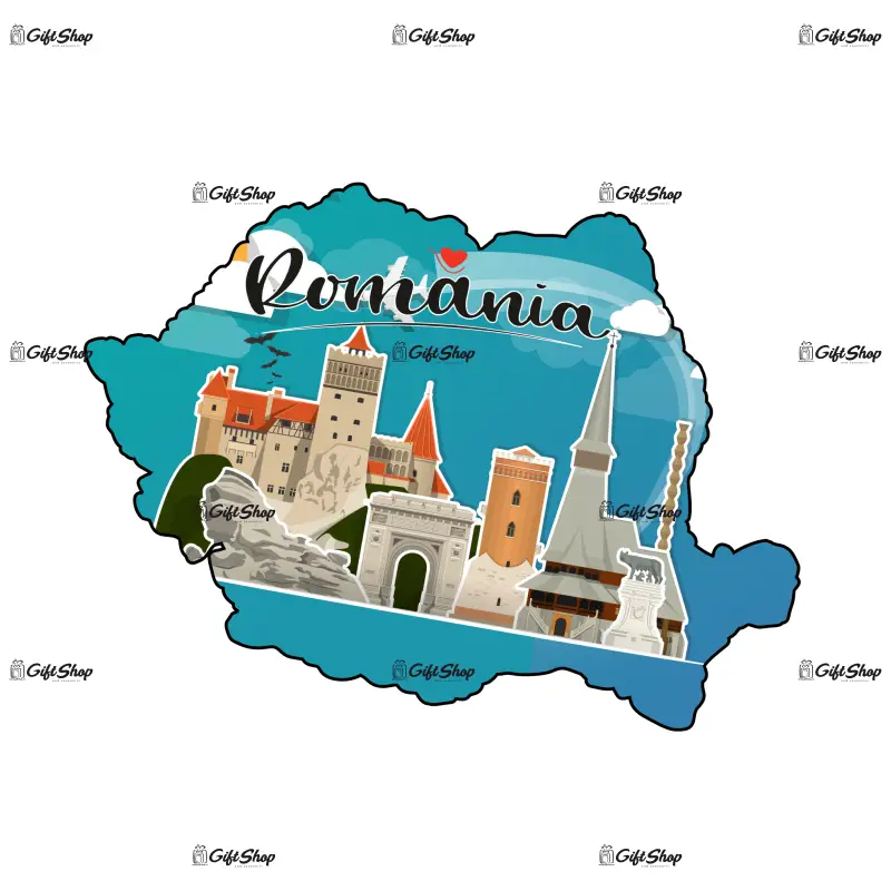 Mgs018-magnet frigider harta-romania